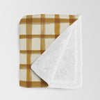 Spring Cottage Gingham - Vintage Yellow Throw Blanket Gallery Image 3