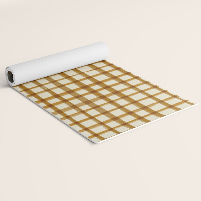 Spring Cottage Gingham - Vintage Yellow Yoga Mat Gallery Image 2