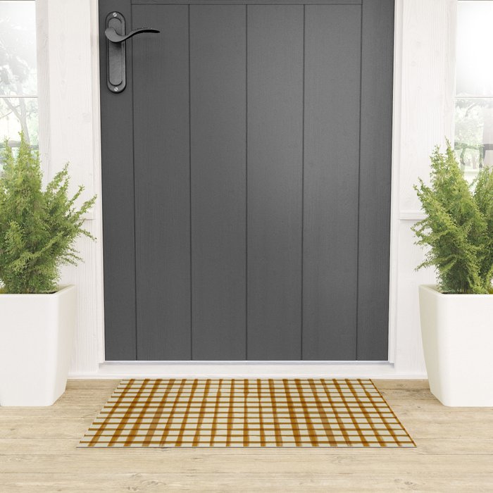 Spring Cottage Gingham - Vintage Yellow Welcome Mat Gallery Image 3