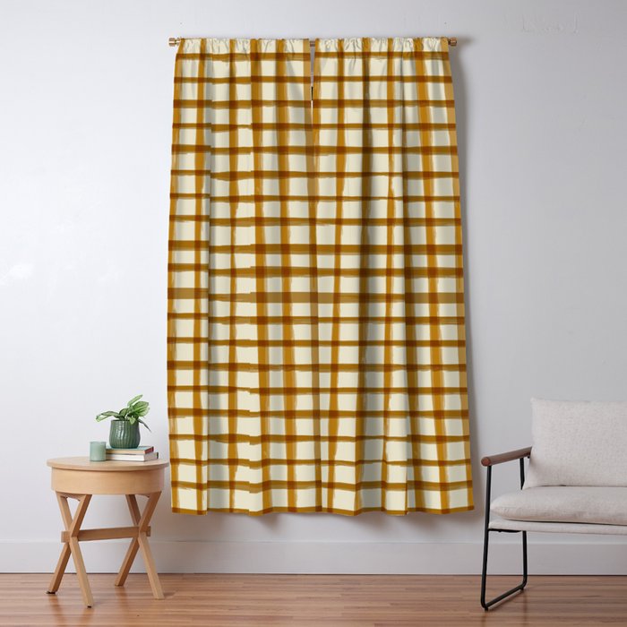 Spring Cottage Gingham - Vintage Yellow Window Curtain Gallery Image 5
