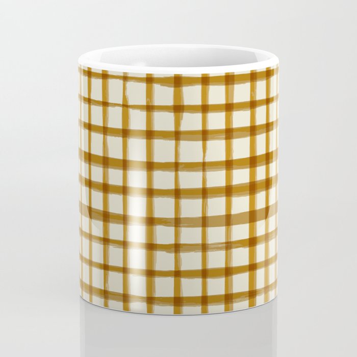 Spring Cottage Gingham - Vintage Yellow Coffee Mug Gallery Image 4