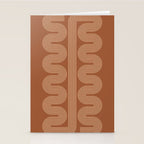 Geometric Lines in Terracotta and Beige 76 (Mid century Midern Rainbow Abstract) Stationery Card Gallery Image 2