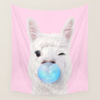BUBBLEGUM LLAMA Wall Tapestry Gallery Image 4