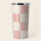 Checkered (Pink Cream) Travel Mug Gallery Image 1