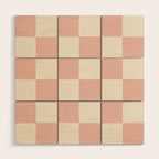 Checkered (Pink Cream) Wood Wall Art Gallery Image 1