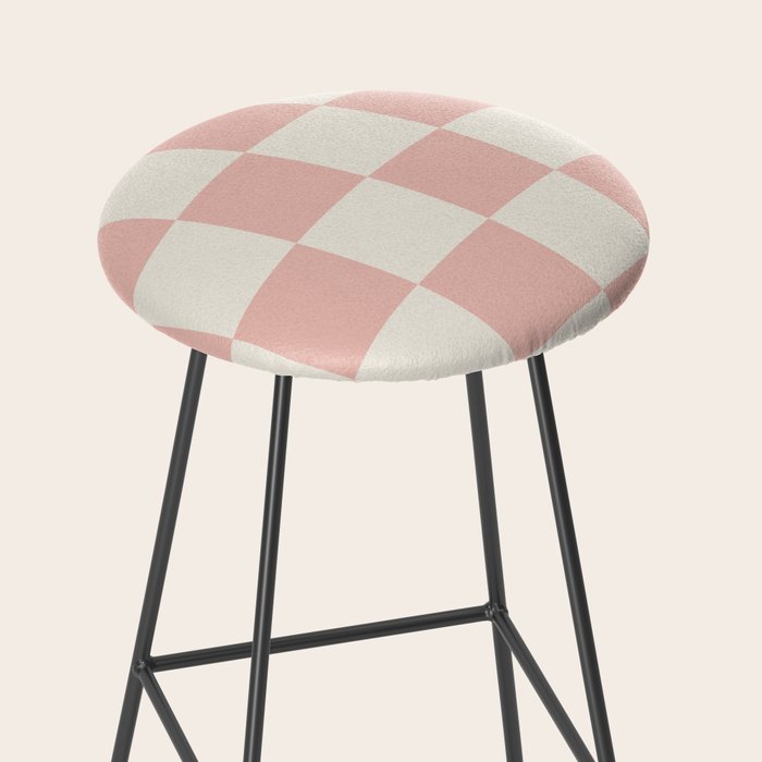 Checkered (Pink Cream) Stool Gallery Image 2