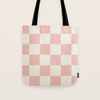 Checkered (Pink Cream) Tote Bag Gallery Image 1