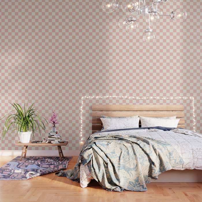 Checkered (Pink Cream) Wallpaper Gallery Image 3