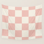 Checkered (Pink Cream) Wall Tapestry Gallery Image 4