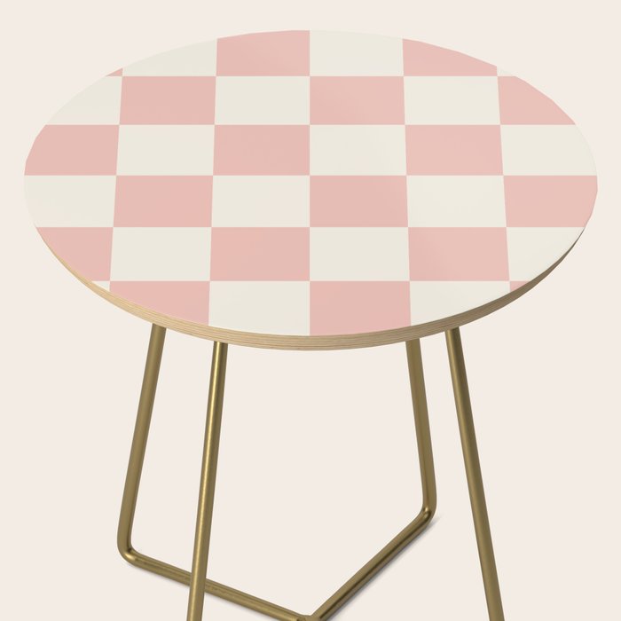 Checkered (Pink Cream) Side Table Gallery Image 2