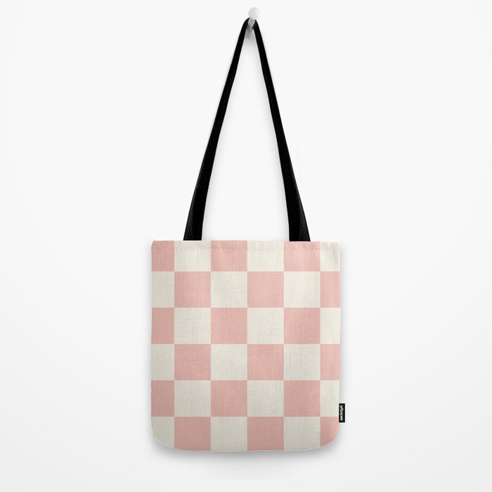 Checkered (Pink Cream) Tote Bag Gallery Image 2