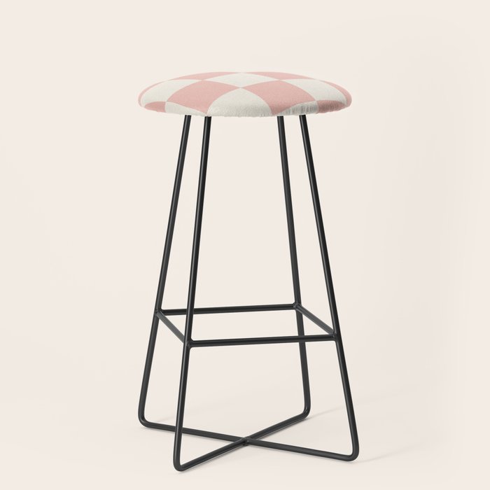 Checkered (Pink Cream) Stool Gallery Image 1