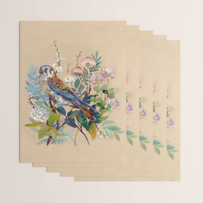 Floral Falcon Garden Wrapping Paper Gallery Image 3
