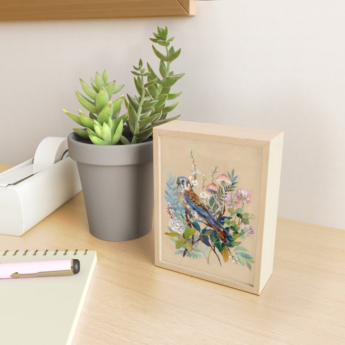 Floral Falcon Garden Mini Art Print Gallery Image 2