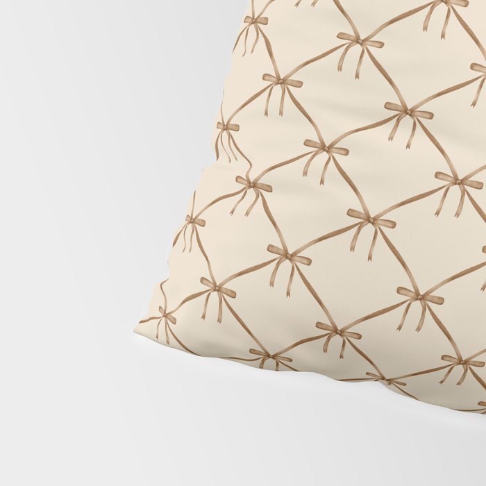 Bows & Ribbons Pattern LVI Neutral Beige Pillow Sham Gallery Image 4