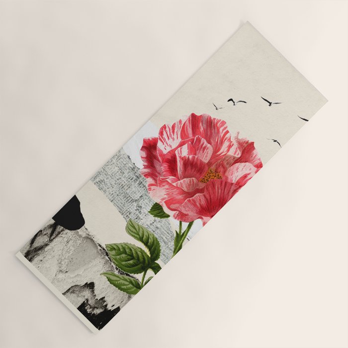 minimal collage/ landscape flower Yoga Mat Gallery Image 1