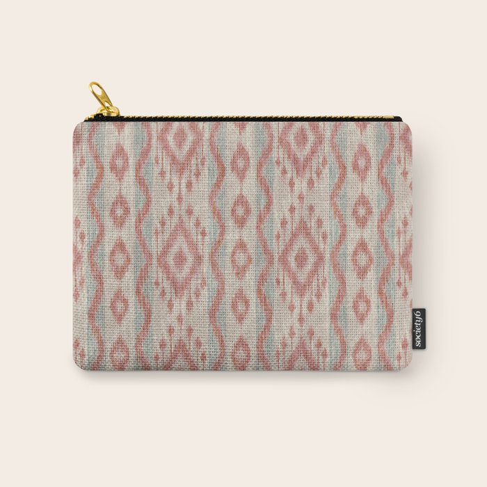 Coastal Ikat Stripe - dusky blue and pink Carry All Pouch Gallery Image 1