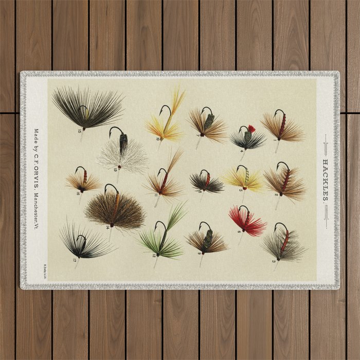 Hackles - Flies - Fly Fishing Lure Outdoor Rug Gallery Image 1