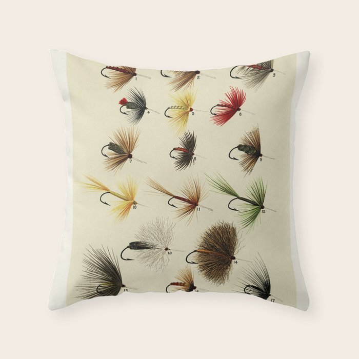 Hackles - Flies - Fly Fishing Lure Throw Pillow Gallery Image 1