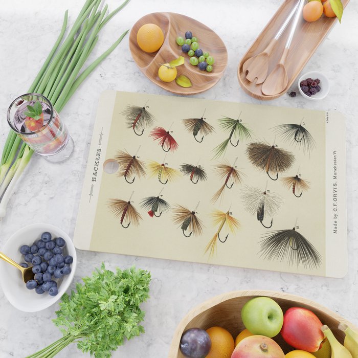 Hackles - Flies - Fly Fishing Lure Cutting Board Gallery Image 2