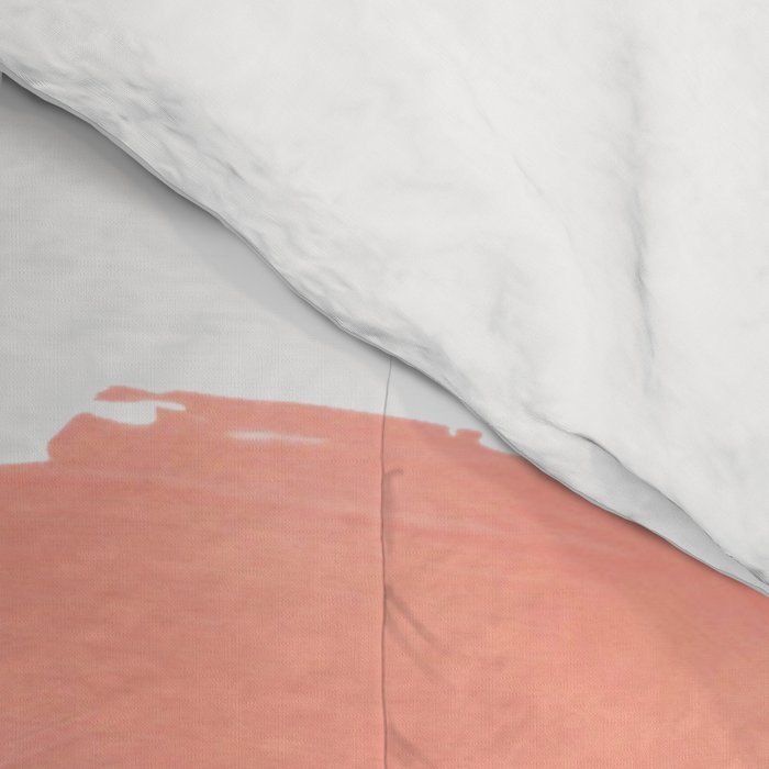 Mid Century Modern Abstract Minimalist Shapes Teal Blue Salmon Pink Comforter Gallery Image 4