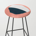 Mid Century Modern Abstract Minimalist Shapes Teal Blue Salmon Pink Stool Gallery Image 2