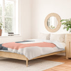 Mid Century Modern Abstract Minimalist Shapes Teal Blue Salmon Pink Duvet Cover Gallery Image 2