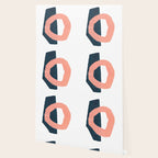 Mid Century Modern Abstract Minimalist Shapes Teal Blue Salmon Pink Wallpaper Gallery Image 2