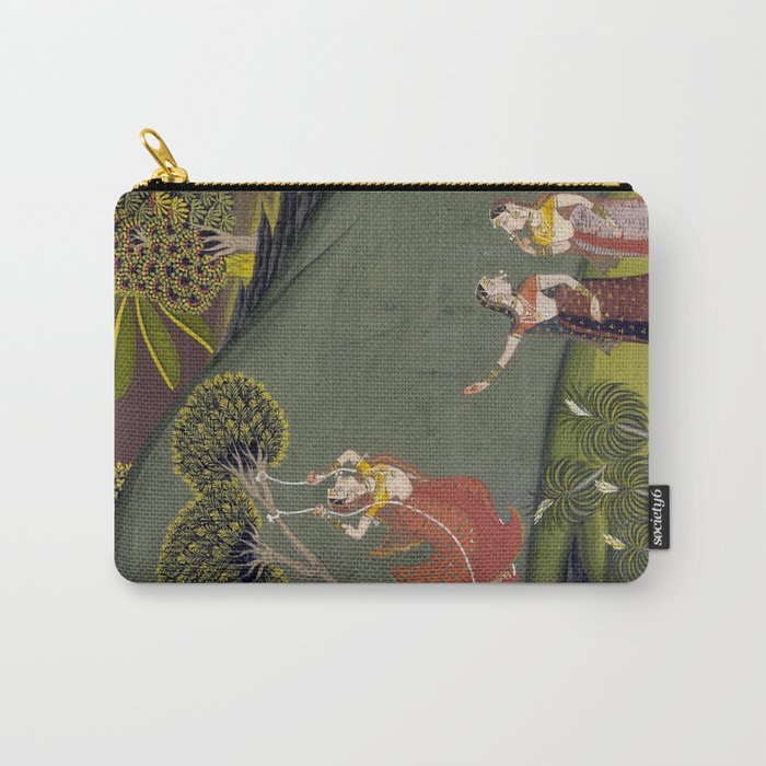 Antique Indian Painted Illustration The Swing Carry All Pouch Gallery Image 1
