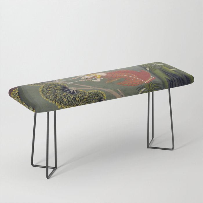 Antique Indian Painted Illustration The Swing Bench Gallery Image 1