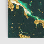 Abstract Pour Painting Liquid Marble Abstract Dark Green Painting Gold Accent Agate Stone Layers Poster Gallery Image 3