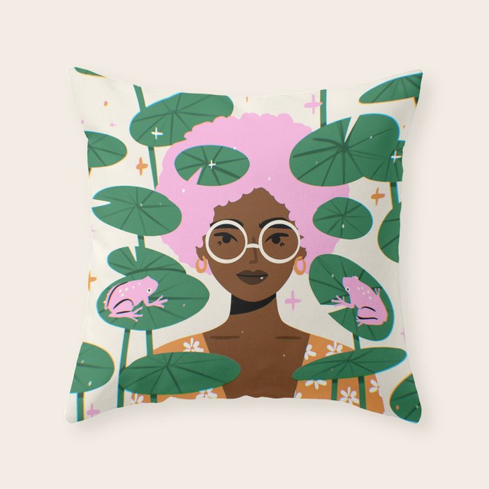 Among The Lily Pads Throw Pillow Gallery Image 1
