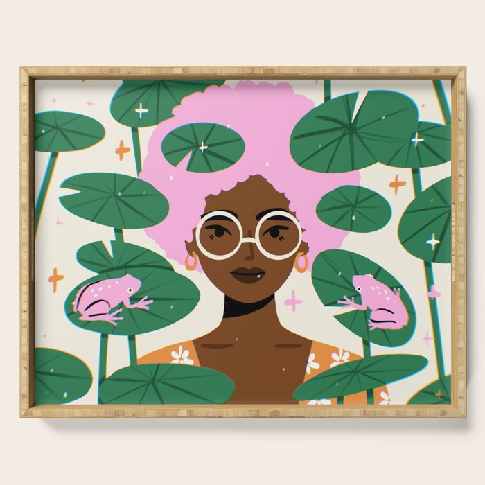 Among The Lily Pads Serving Tray Gallery Image 1