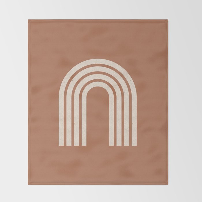 Woodblock arch terracotta Throw Blanket Gallery Image 2