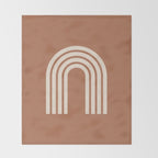 Woodblock arch terracotta Throw Blanket Gallery Image 2