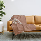 Woodblock arch terracotta Throw Blanket Gallery Image 1