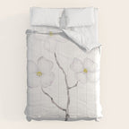 white dogwood flower watercolor Comforter Gallery Image 6