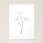 white dogwood flower watercolor Stationery Card Gallery Image 2