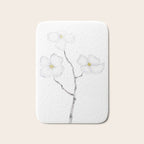 white dogwood flower watercolor Bath Mat Gallery Image 1