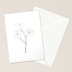 white dogwood flower watercolor Stationery Card Gallery Image 2