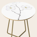 white dogwood flower watercolor Side Table Gallery Image 2