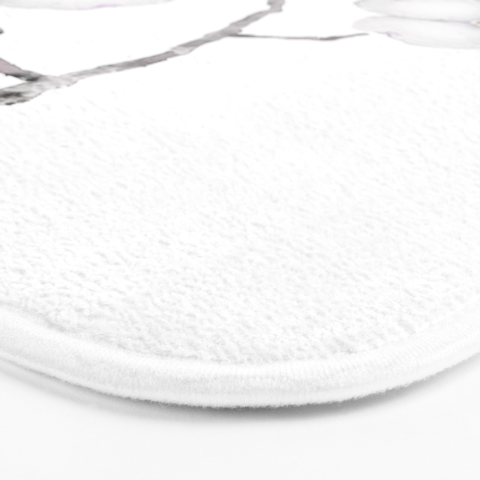 white dogwood flower watercolor Bath Mat Gallery Image 3