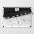 white dogwood flower watercolor Laptop Sleeve Gallery Image 2