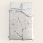 white dogwood flower watercolor Duvet Cover Gallery Image 6