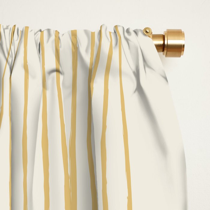 Sun Beach Stripes - Mid Century Modern Abstract Window Curtain Gallery Image 2