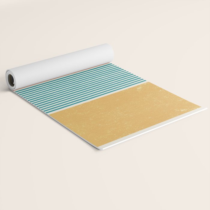 Sun Beach Stripes - Mid Century Modern Abstract Yoga Mat Gallery Image 2