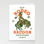 Old Rodeo Saloon: Giddy Up Buttercup. Vintage Cowgirl Pinup Art Stationery Card Gallery Image 2
