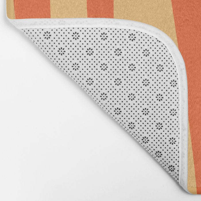 Mid Century Modern Kwaito Abstract Pattern in Tangerine Orange Yellow Bath Mat Gallery Image 2