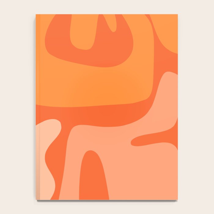 Mid Century Modern Kwaito Abstract Pattern in Tangerine Orange Yellow Notebook Gallery Image 4