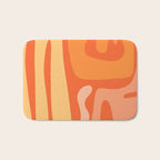 Mid Century Modern Kwaito Abstract Pattern in Tangerine Orange Yellow Bath Mat Gallery Image 1